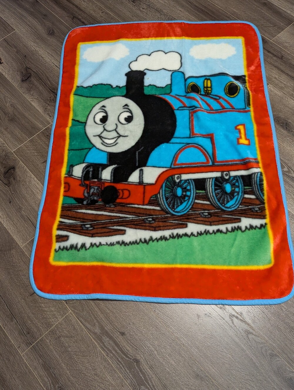 Thomas the train fleece Baby Or Toddler blanket throw. Great for toddler bed.